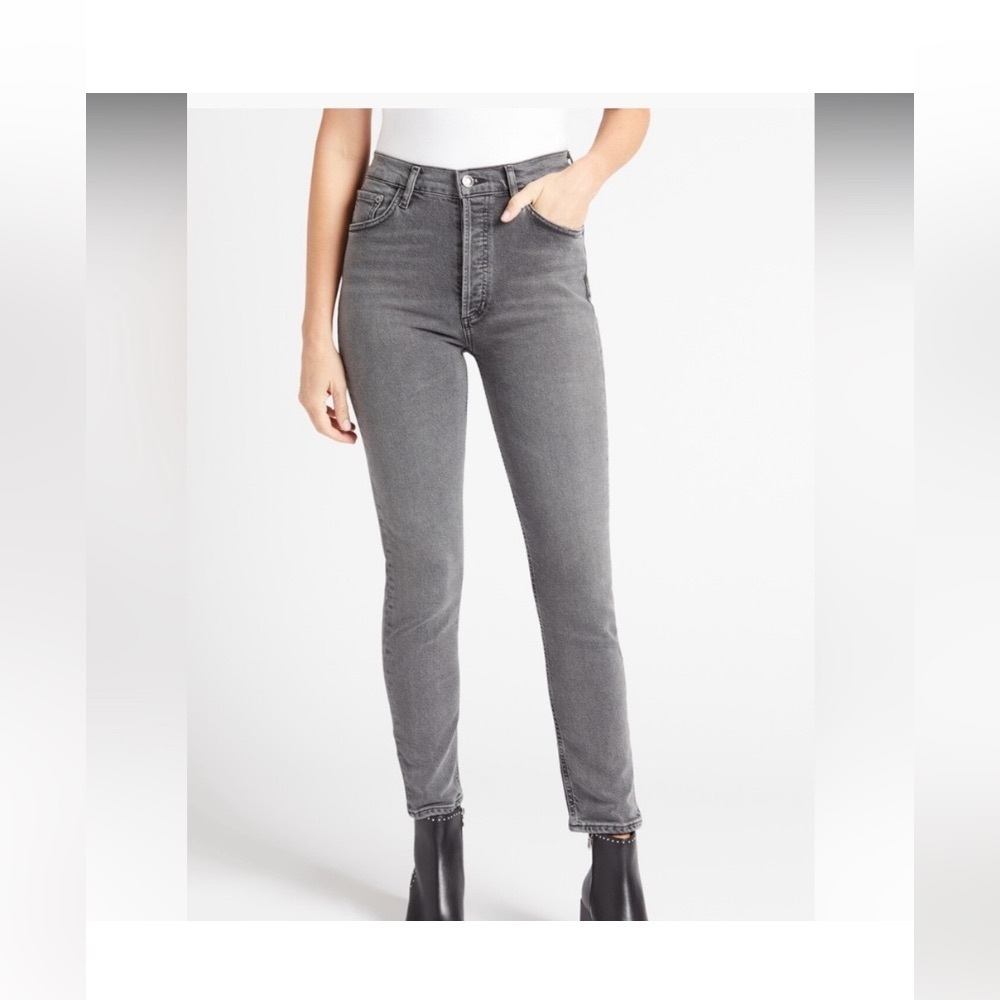 AGOLDE Nico High Rise Slim Fit Jeans grey wash revolve denim fall casual $158